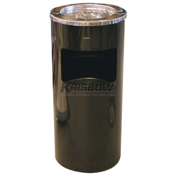 Tempat Sampah Dust Bin Round Ahtray Black 30X65CM Krisbow-29612