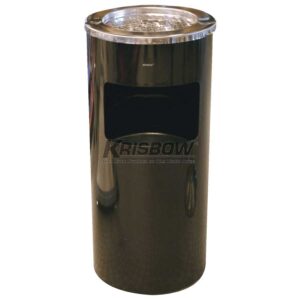 Tempat Sampah Dust Bin Round Ahtray Black 30X65CM Krisbow-0