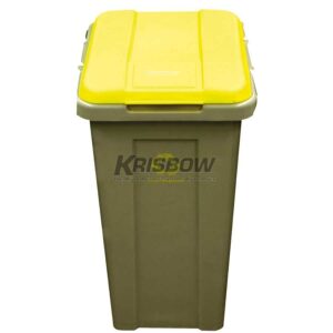 Tempat Sampah Dust Bin Grey 50L & Yellow Cover Krisbow-0