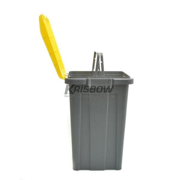 Tempat Sampah Dust Bin Grey 50L & Yellow Cover Krisbow-29847