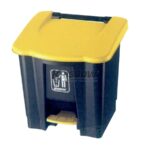 Tempat Sampah Dust Bin Grey 30L Pedal & Yellow Cover Krisbow KW1801305-0