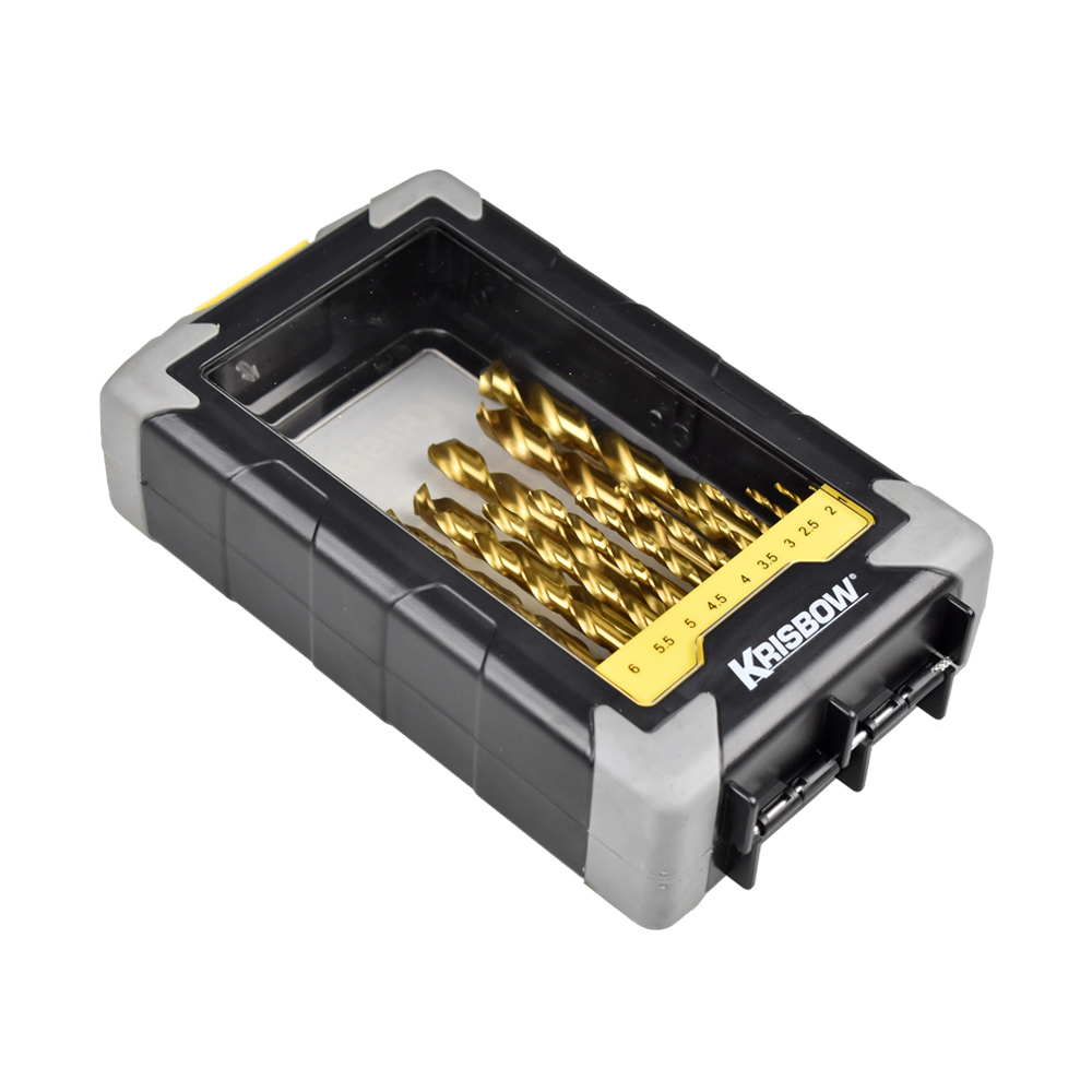 Set Mata Bor HSS Twist Drill Bits 1-10MM 19 Pcs KRISBOW 10085031-27363