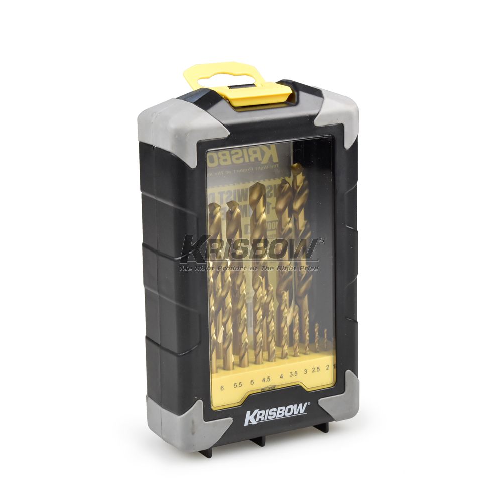 Set Mata Bor HSS Twist Drill Bits 1-10MM 19 Pcs KRISBOW 10085031-27364