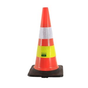 PVC Traffic Cone Black Base 75CM 2.6KG Techno 0166-0