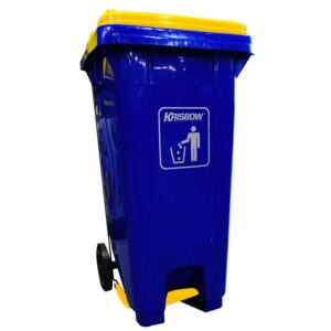 Tempat Sampah 120L Tutup Kuning Pedal KRISBOW KW1801270-0