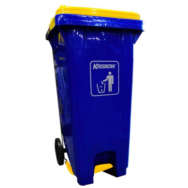 Tempat Sampah 120L Tutup Kuning Pedal KRISBOW KW1801270-0