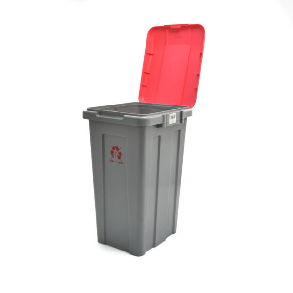 Tempat Sampah Plastik Abu-abu Tutup Merah 50 liter KRISBOW KW1800702-27495