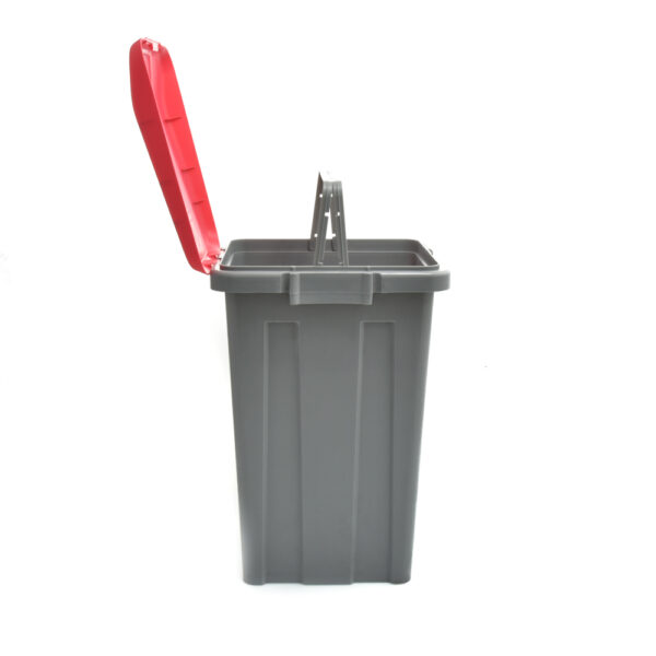 Tempat Sampah Plastik Abu-abu Tutup Merah 50 liter KRISBOW KW1800702-27496