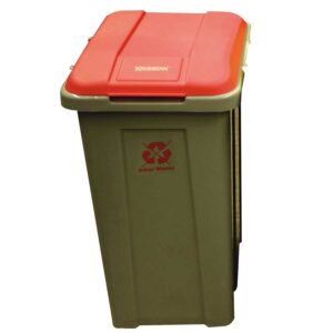 Tempat Sampah Plastik Abu-abu Tutup Merah 50 liter KRISBOW KW1800702-0