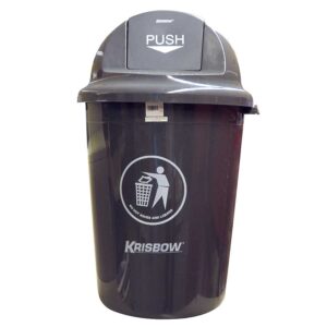 Tempat Sampah Plastik Push Conver Abu Tua 80L KRISBOW KW1800119-0