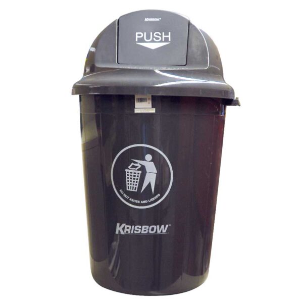 Tempat Sampah Plastik Push Conver Abu Tua 80L KRISBOW KW1800119-0