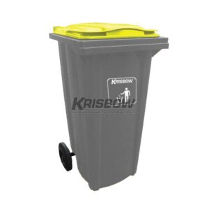 Tempat Sampah Dust Bin Neo Grey 120L With Yellow LID Krisbow 10082098-0