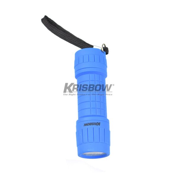 Senter LED Flashlight Mini 20 LM, 3XAA Blue Krisbow 10108013-28018