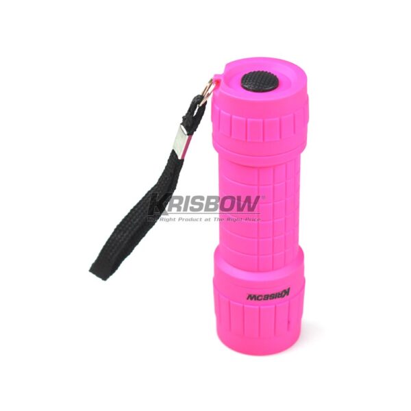 Lampu LED Flashlight Mini 20LM 3XAA Pink Krisbow 10108014-27793