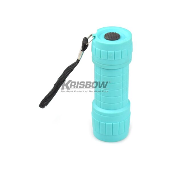 Senter LED Flashlight Mini 20 LM,3XAA Turquoise Krisbow 10108015-28010