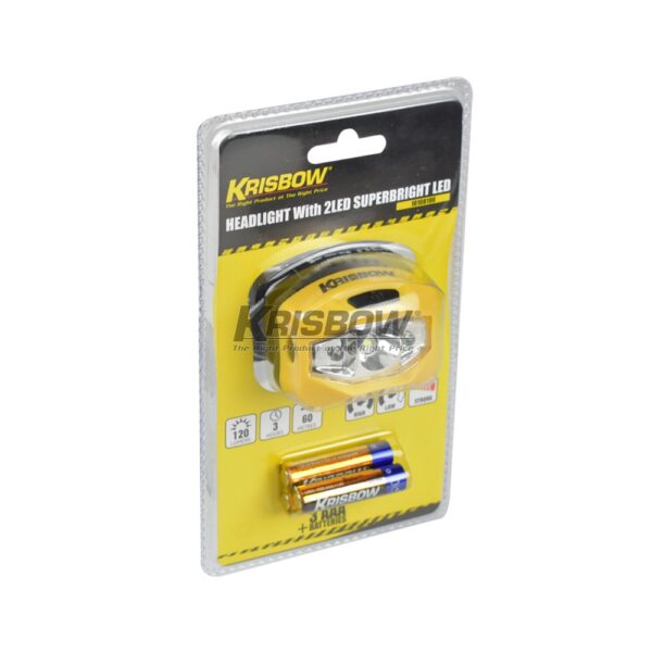 Senter Led Headlight 120LM,3XAAA ADJ Headband Krisbow-27759