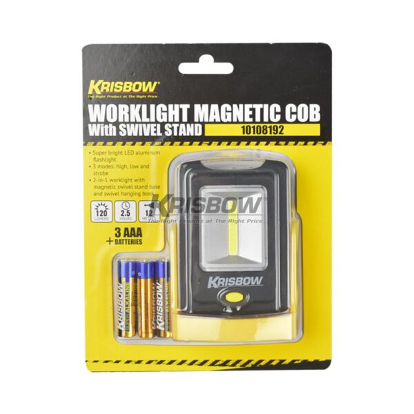 Lampu LED Worklight 120LM 3XAAA Swivel Stand Krisbow 10108192-28393
