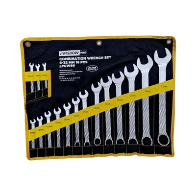 Kunci Ring Pas Set 16 Pcs Silver 6-32 mm Krisbow