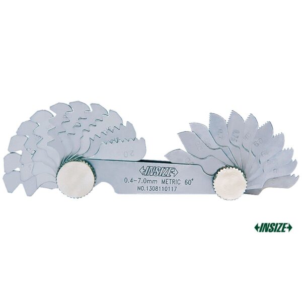 Alat Ukur Pitch Gage (Metric 60° and Whitworth 55°) 0.25-6.0mm, 4-62TPI Insize 4820-452-0