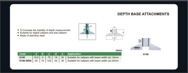 Alat Ukur Depth Base Attachment Insize 6140-300A-28159