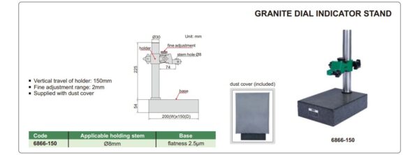 Granitel Dial Indicator Stand insize 6866-150-27745
