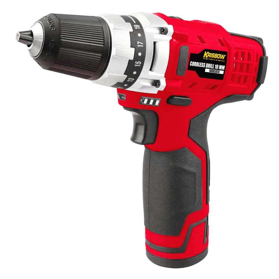 CORDLESS DRILL 10MM 12V LI C/W 23 TOOLS KRISBOW 10085874-28192