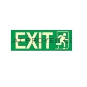 Tanda Arah Exit Safety Sign Fosfor Alumunium 15cmx40cm-0
