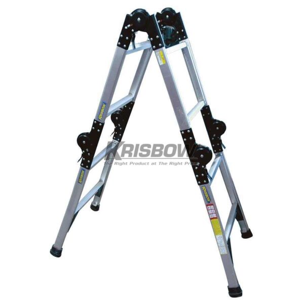 Tangga Ladder Adjustable 2.6 Mtr 4X2 Aluminium Krisbow KW0100604-27608