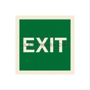 Tanda Arah Exit Safety Sign Fosfor Alumunium 15cmx15cm Model 33 4425-0