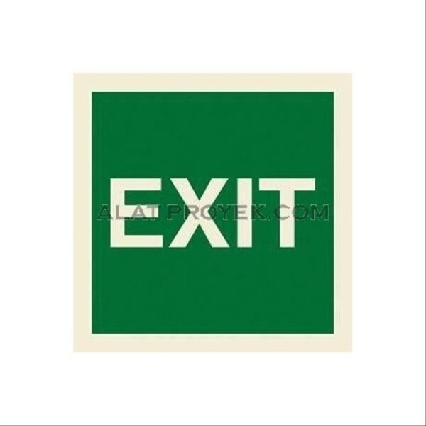 Tanda Arah Exit Safety Sign Fosfor Alumunium 15cmx15cm Model 33 4425-0