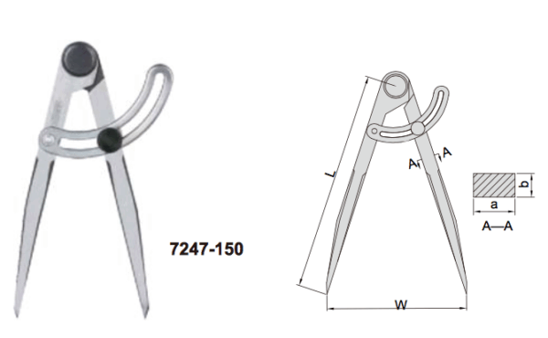 Alat Ukur Divider 0-190mm Insize 7247-200-0