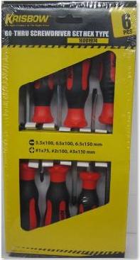 OBENG SET HEX TYPE (6 PCS) KRISBOW 10001974-27827