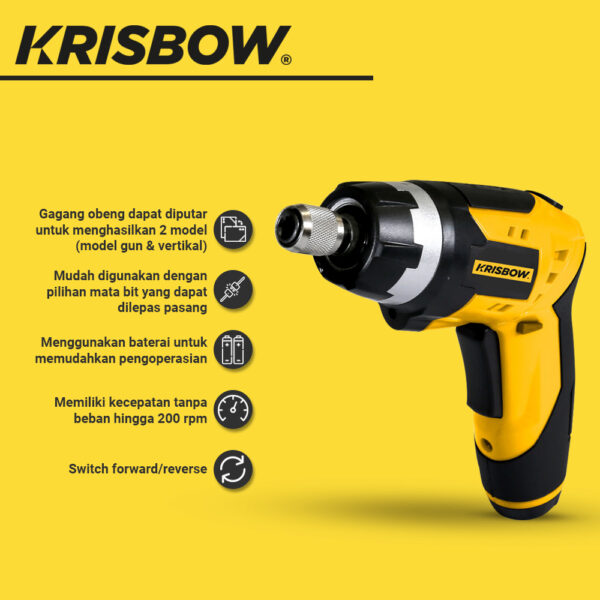 Cordless Screwdriver 3.6V W/ Pouch ESD-36RCP Krisbow 10109265-39749