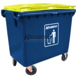 Tempat Sampah Dustbin 660L Blue With Yellow LID Krisbow 10133730-0