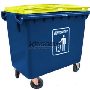Tempat Sampah Dustbin 660L Blue With Yellow LID Krisbow 10133730-0