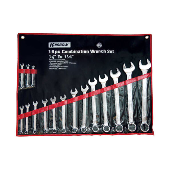 Kunci Kombinasi Combination Wrench Set 1/4-1.1/4IN 16PCS Krisbow KW0100351-28797