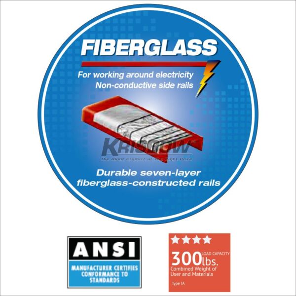 Tangga Ladder Ext 32 FT / 9.6 Mtr Fiber Orange Krisbow KW0102182-28814