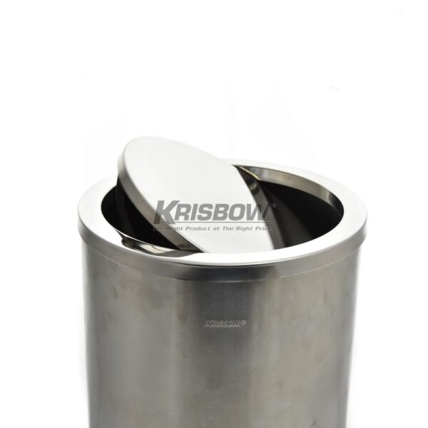 Tempat Sampah Waste Bin Round Stainless Steel Matt 40L Krisbow-28927