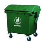 Tempat Sampah Trolley 1200L Hijau Tua Krisbow KW1800696-0