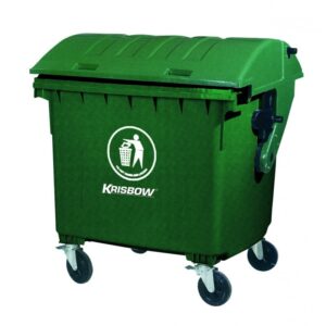 Tempat Sampah Trolley 1200L Hijau Tua Krisbow KW1800696-0