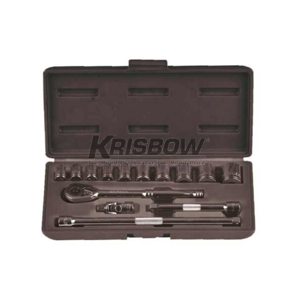 Kunci Sock Socket Set SQ3/8IN 10-22MM 14PCS Krisbow 10222105-29137