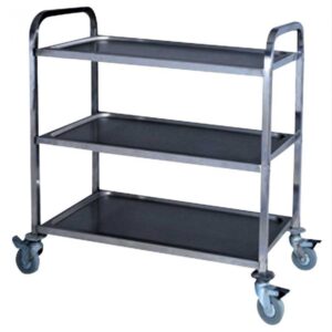 Troli Service Cart Stainless Steel 85x45x89cm Krisbow-0