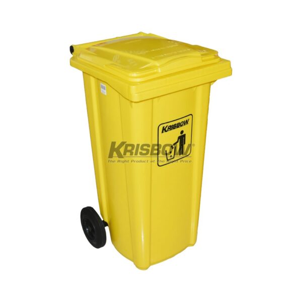 Tempat Sampah Dust Bin Neo Yellow 120L With Yellow LID Krisbow-29865