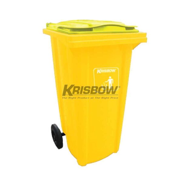 Tempat Sampah Dust Bin Neo Yellow 120L With Yellow LID Krisbow-0