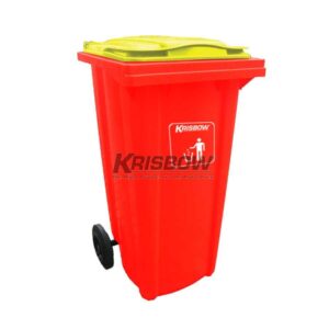 Tempat Sampah Dust Bin Neo Red 120L With Yellow LID Krisbow-0
