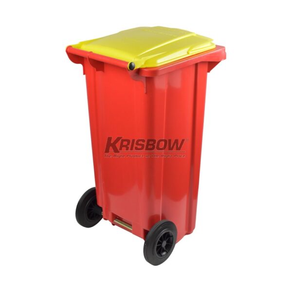 Tempat Sampah Dust Bin Neo Red 120L With Yellow LID Krisbow-29871