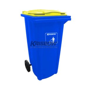 Tempat Sampah Dust Bin Neo Blue 120L With Yellow LID Krisbow-0