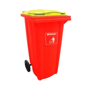 Tempat Sampah Dust Bin Neo Red 240L With Yellow Lid Krisbow-0