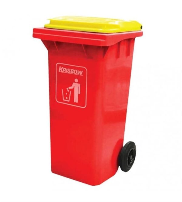 Tempat Sampah Dust Bin Neo Red 240L With Yellow Lid Krisbow-29881