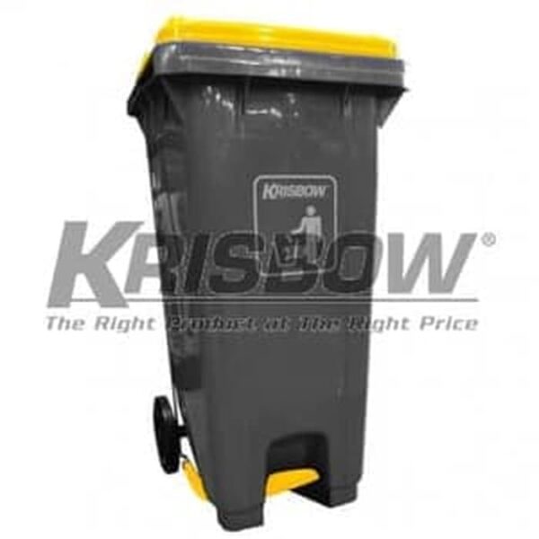 Tempat Sampah Dust Bin Neo Grey 240L With Yellow Lid Krisbow-0